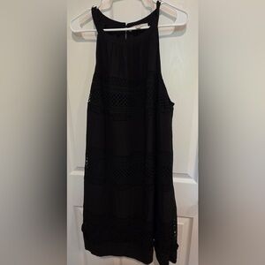 LOFT Black Sleeveless Lace Top